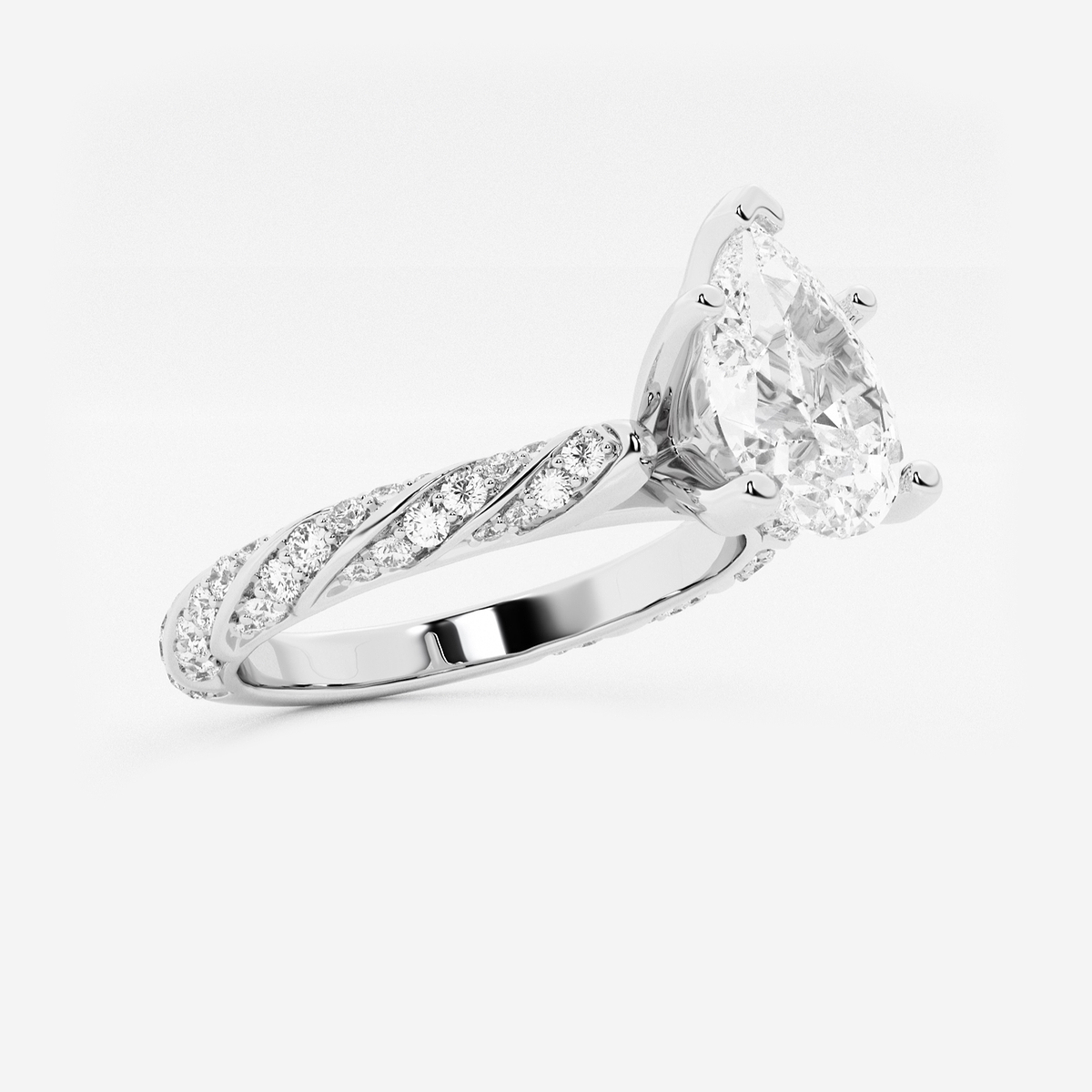 Additional Image 1 for  2 ctw Pear Lab Grown Diamond Ribbon Engagement Ring