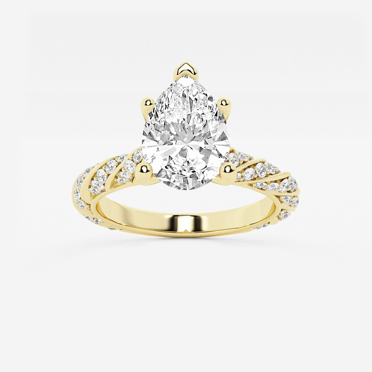 2 ctw Pear Lab Grown Diamond Ribbon Engagement Ring