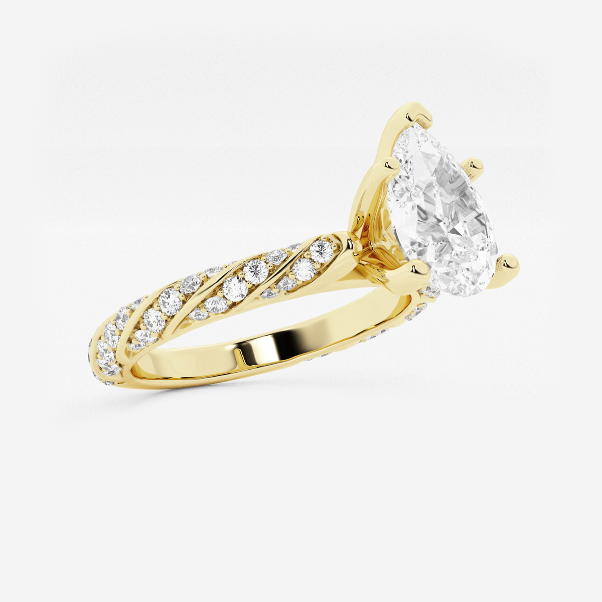 Additional Image 1 for  2 ctw Pear Lab Grown Diamond Ribbon Engagement Ring