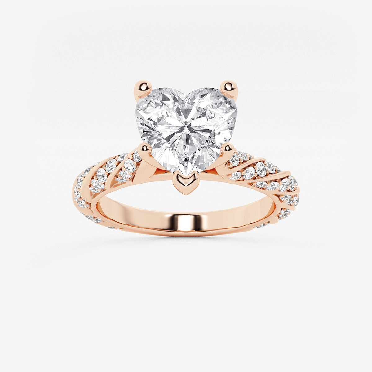2 ctw Heart Lab Grown Diamond Ribbon Engagement Ring