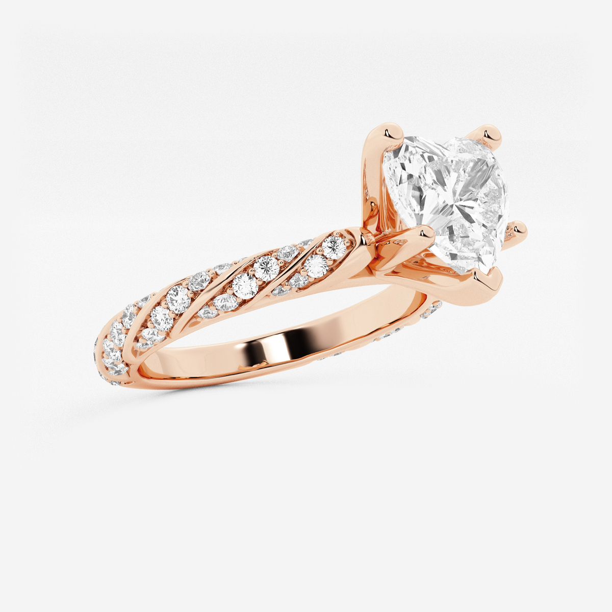 Additional Image 1 for  2 ctw Heart Lab Grown Diamond Ribbon Engagement Ring