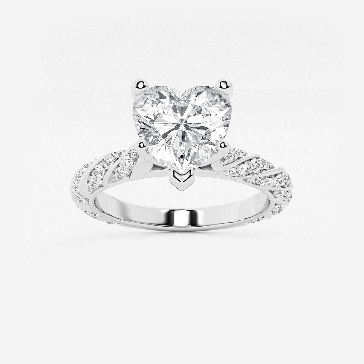 2 ctw Heart Lab Grown Diamond Ribbon Engagement Ring