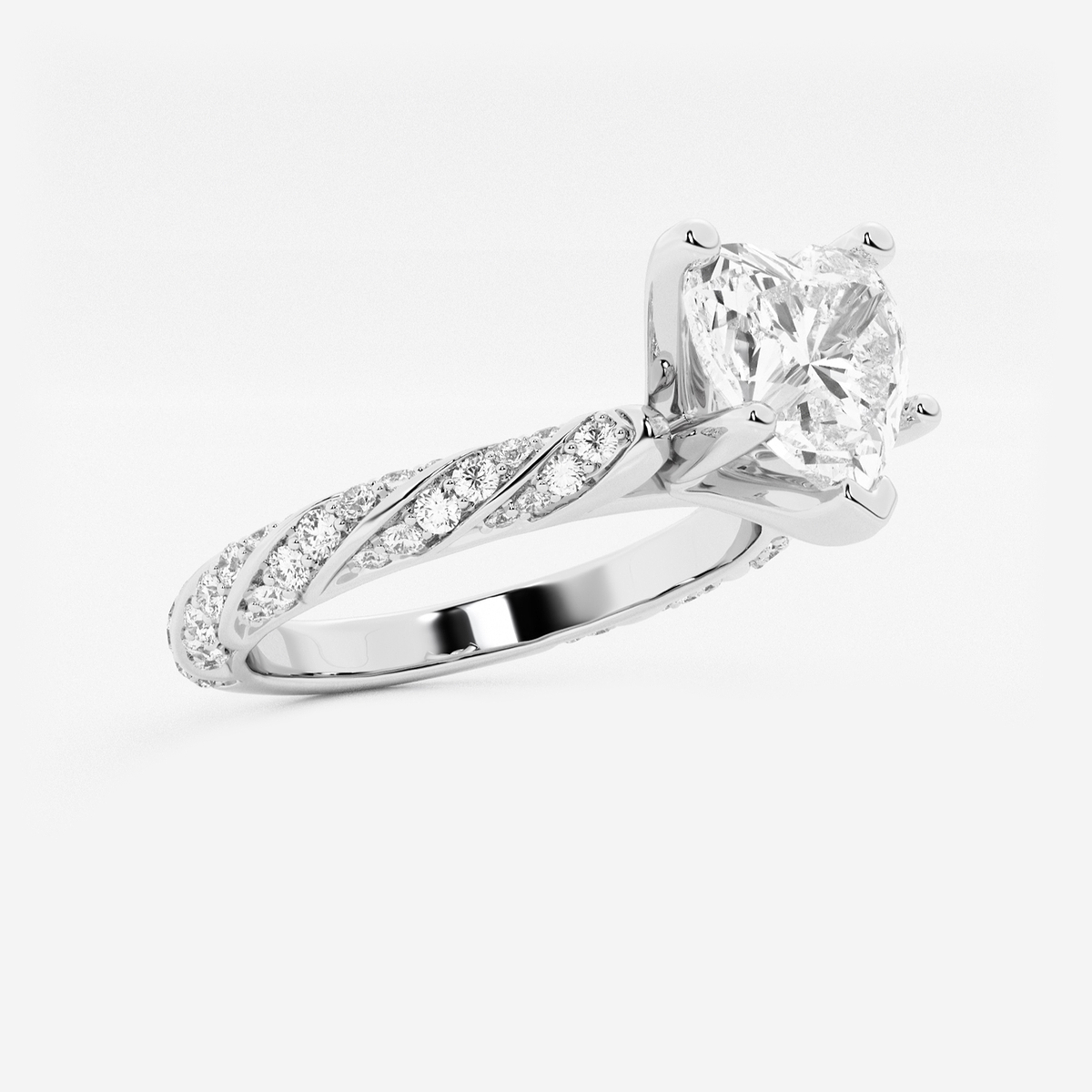 Additional Image 1 for  2 ctw Heart Lab Grown Diamond Ribbon Engagement Ring