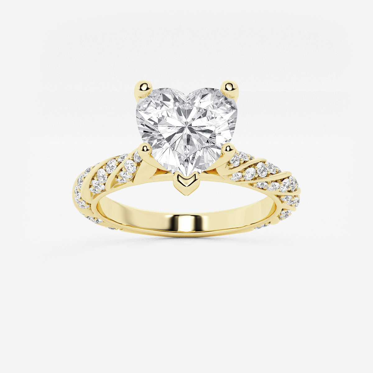 2 ctw Heart Lab Grown Diamond Ribbon Engagement Ring