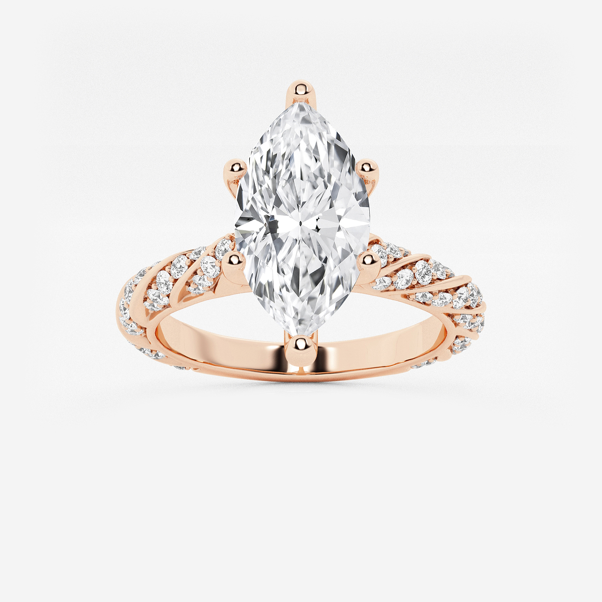 2 ctw Marquise Lab Grown Diamond Ribbon Engagement Ring
