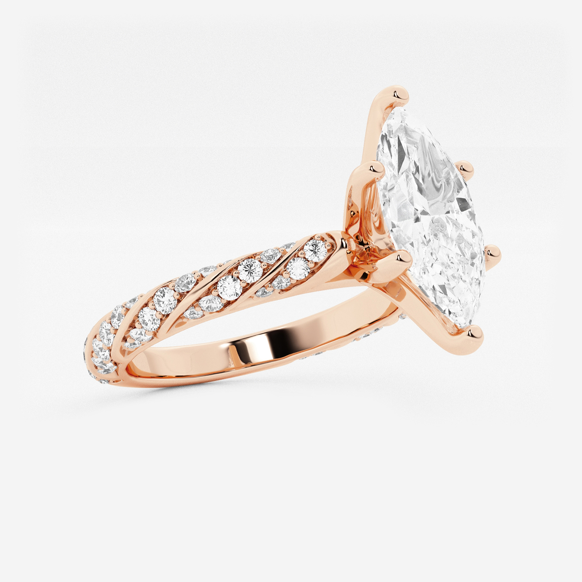 Additional Image 1 for  2 ctw Marquise Lab Grown Diamond Ribbon Engagement Ring