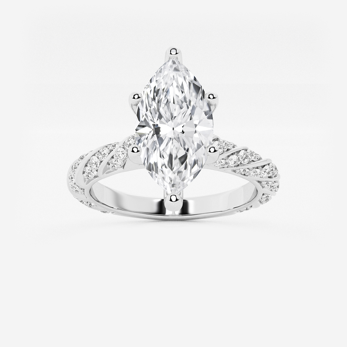 2 ctw Marquise Lab Grown Diamond Ribbon Engagement Ring
