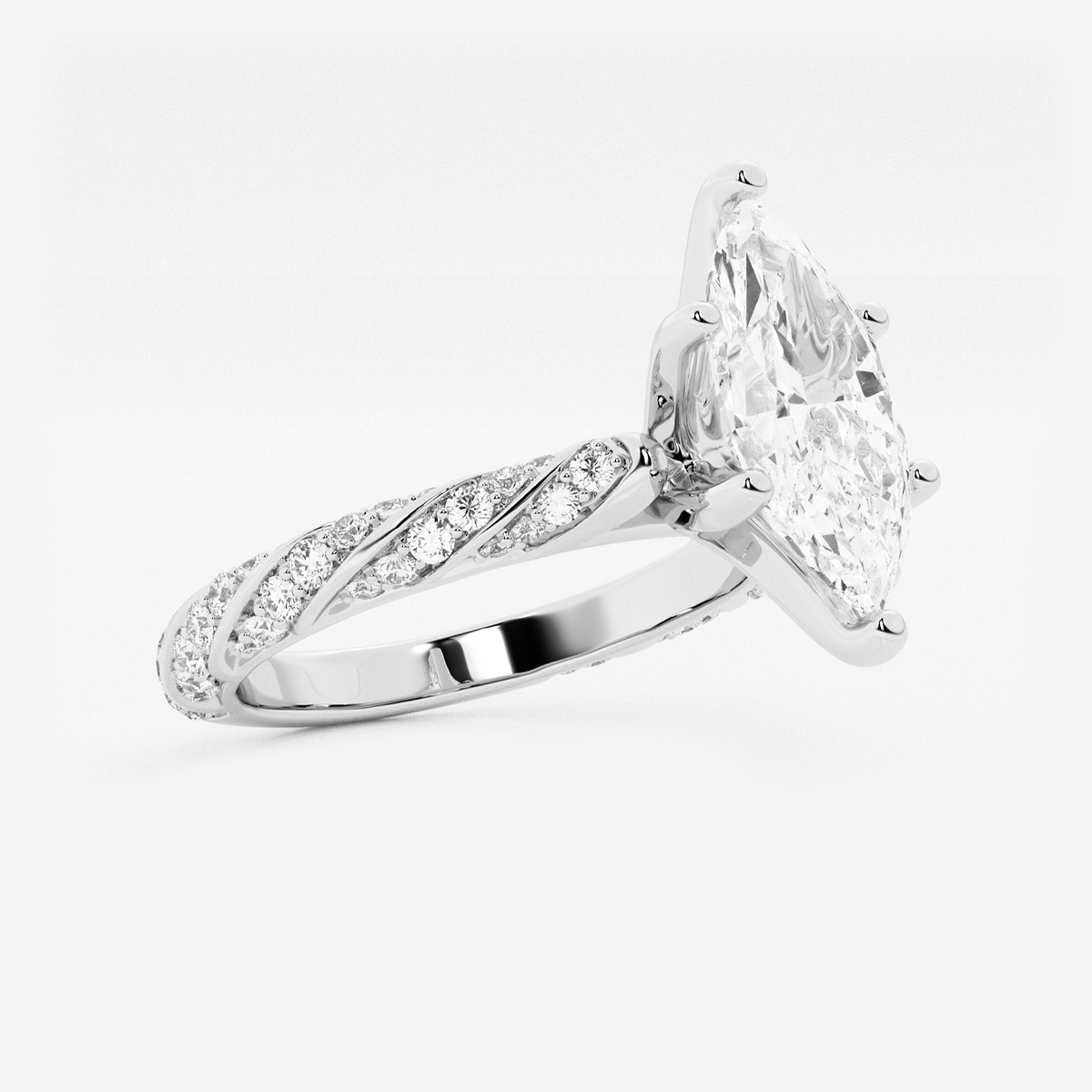 Additional Image 1 for  2 ctw Marquise Lab Grown Diamond Ribbon Engagement Ring