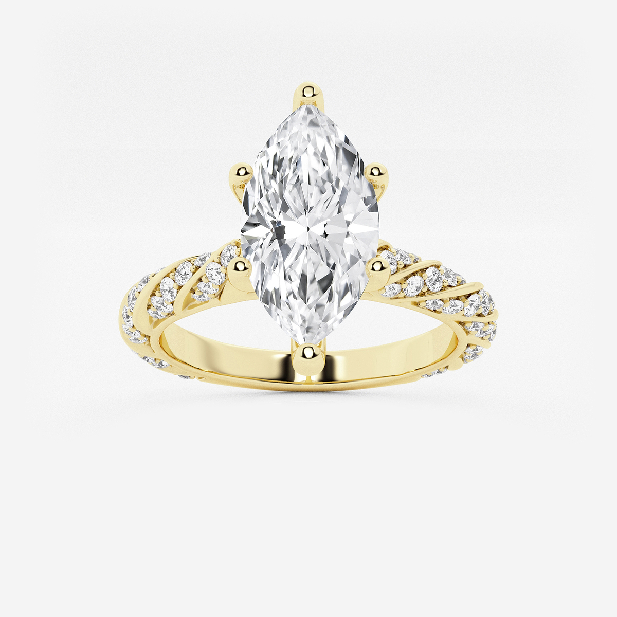 2 ctw Marquise Lab Grown Diamond Ribbon Engagement Ring