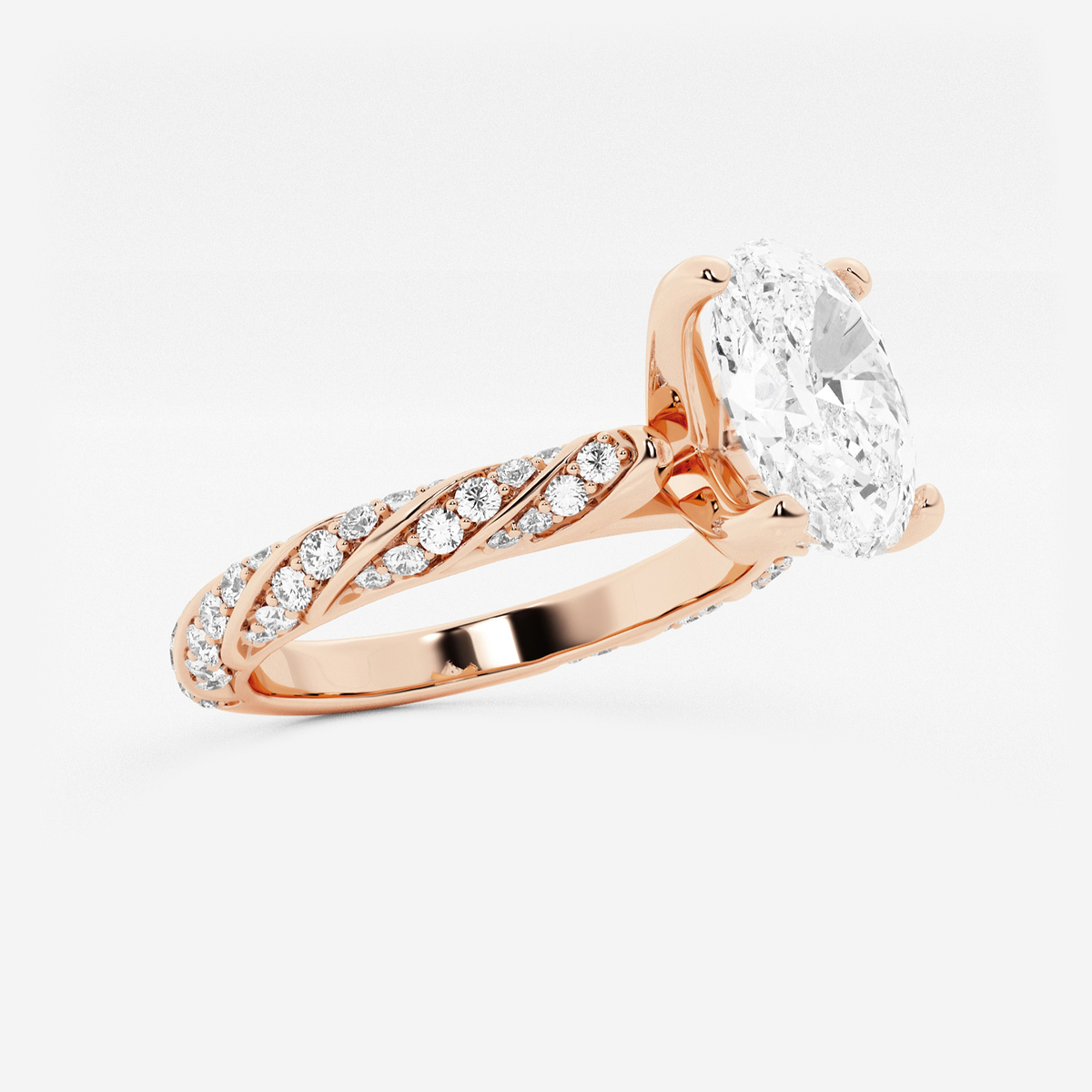 Additional Image 1 for  2 ctw Oval Lab Grown Diamond Ribbon Engagement Ring