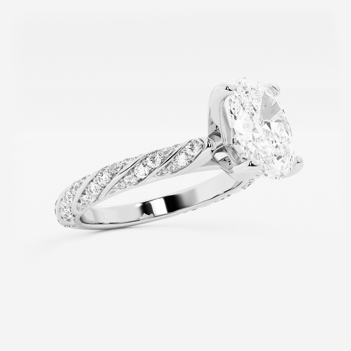 Additional Image 1 for  2 ctw Oval Lab Grown Diamond Ribbon Engagement Ring
