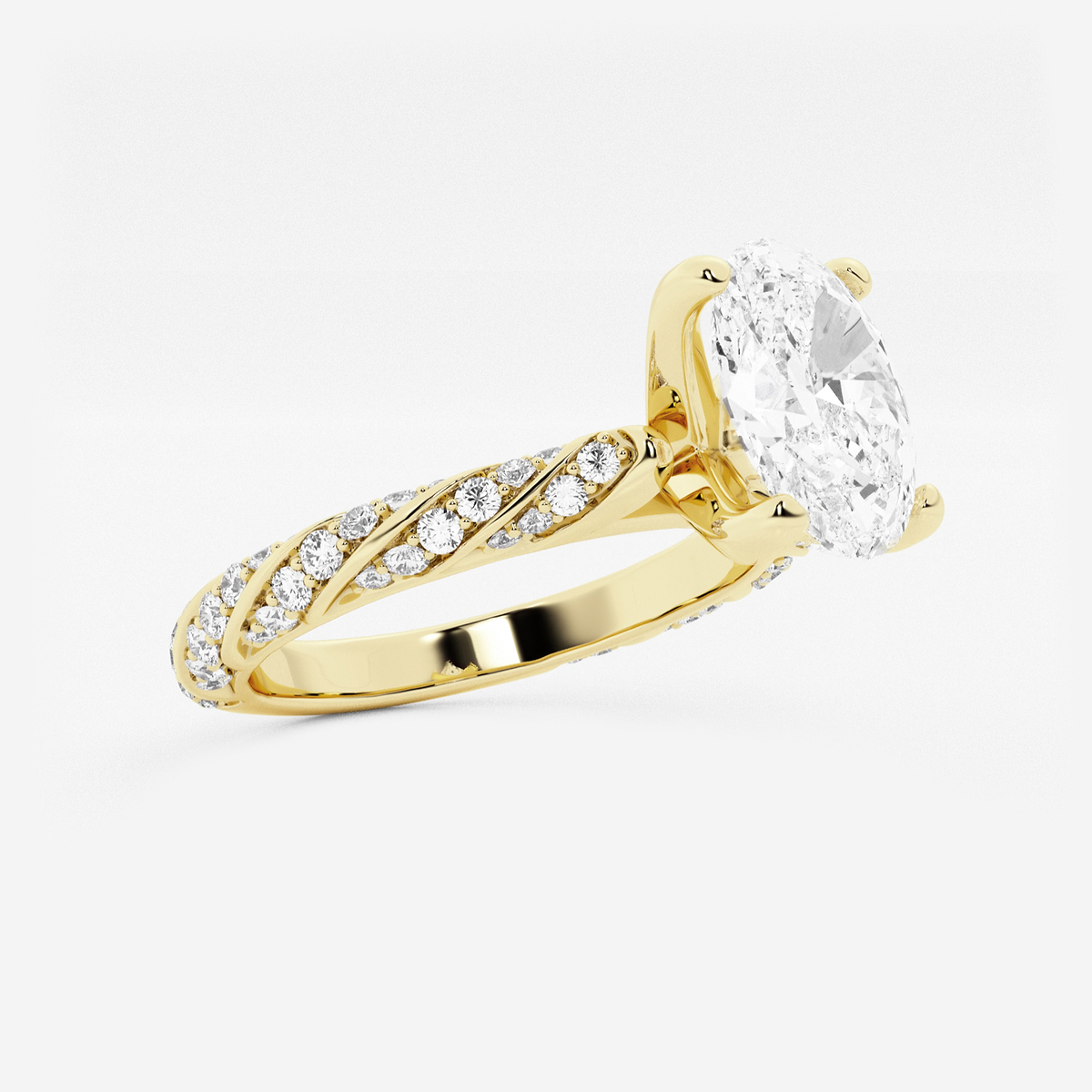 Additional Image 1 for  2 ctw Oval Lab Grown Diamond Ribbon Engagement Ring