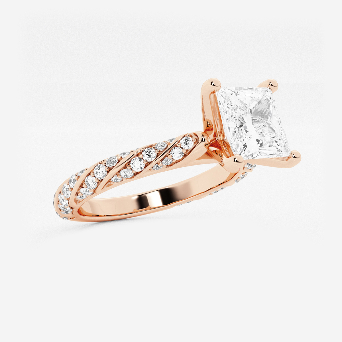 Additional Image 1 for  2 ctw Princess Lab Grown Diamond Ribbon Engagement Ring