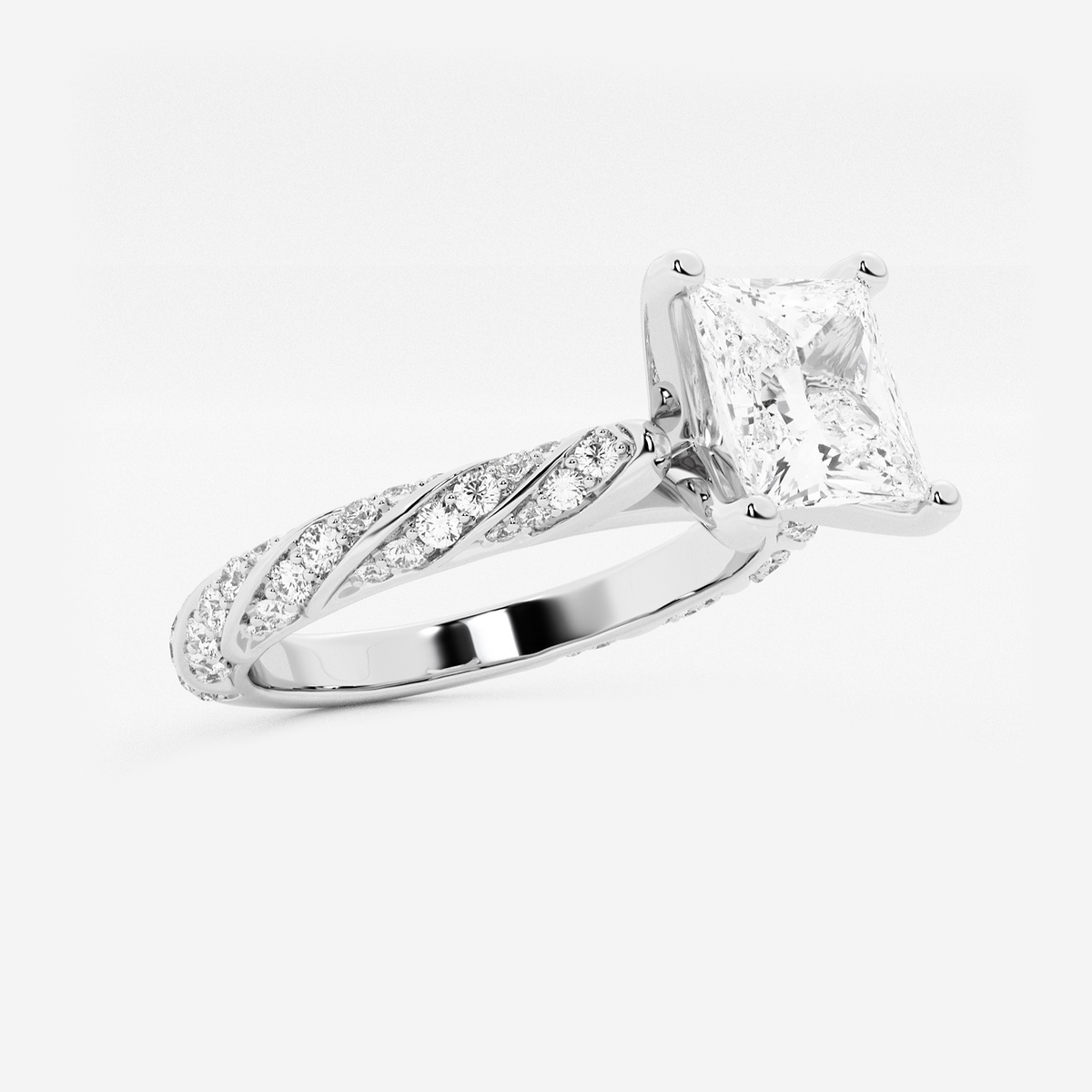 Additional Image 1 for  2 ctw Princess Lab Grown Diamond Ribbon Engagement Ring
