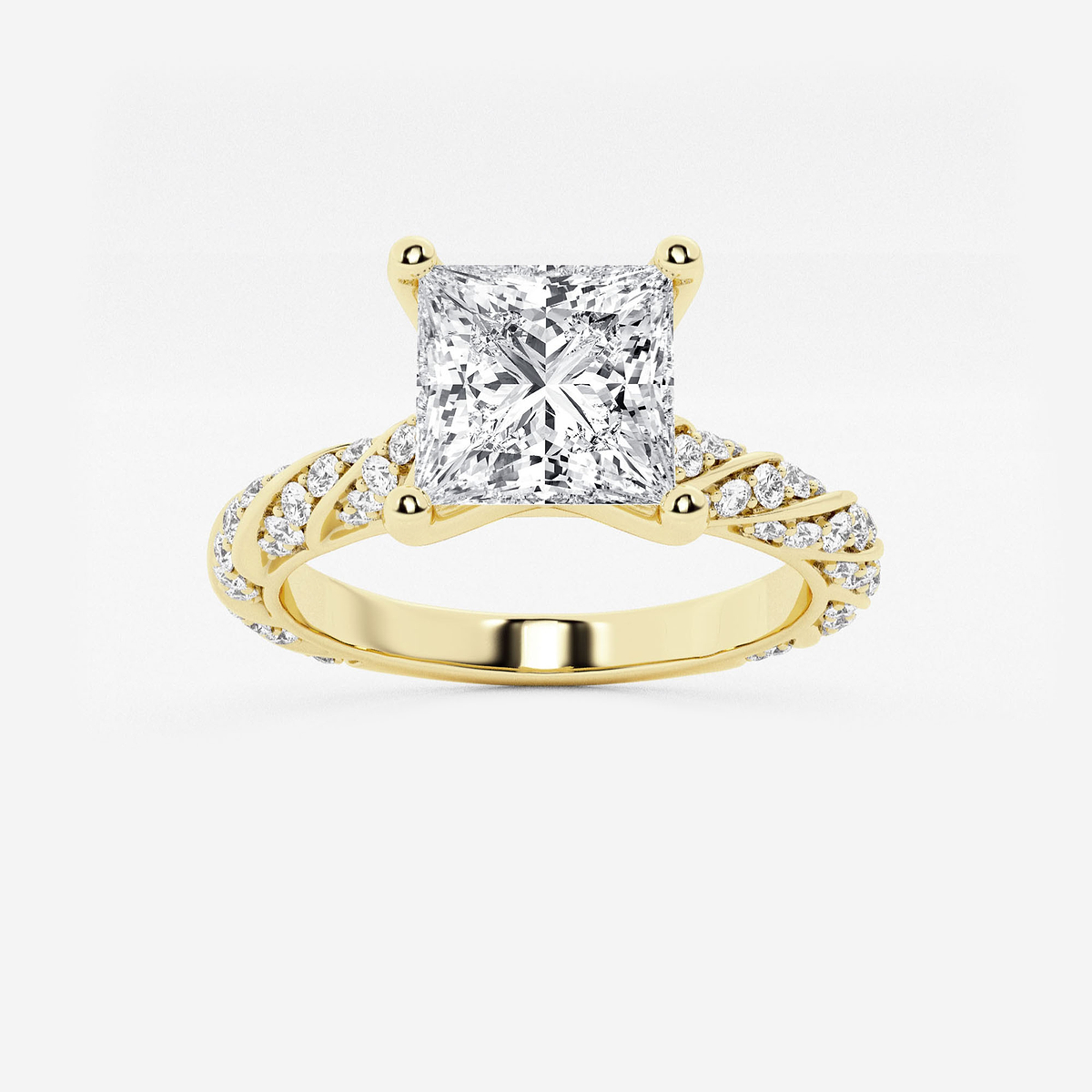 2 ctw Princess Lab Grown Diamond Ribbon Engagement Ring