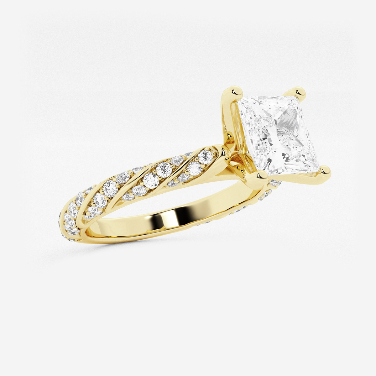 Additional Image 1 for  2 ctw Princess Lab Grown Diamond Ribbon Engagement Ring