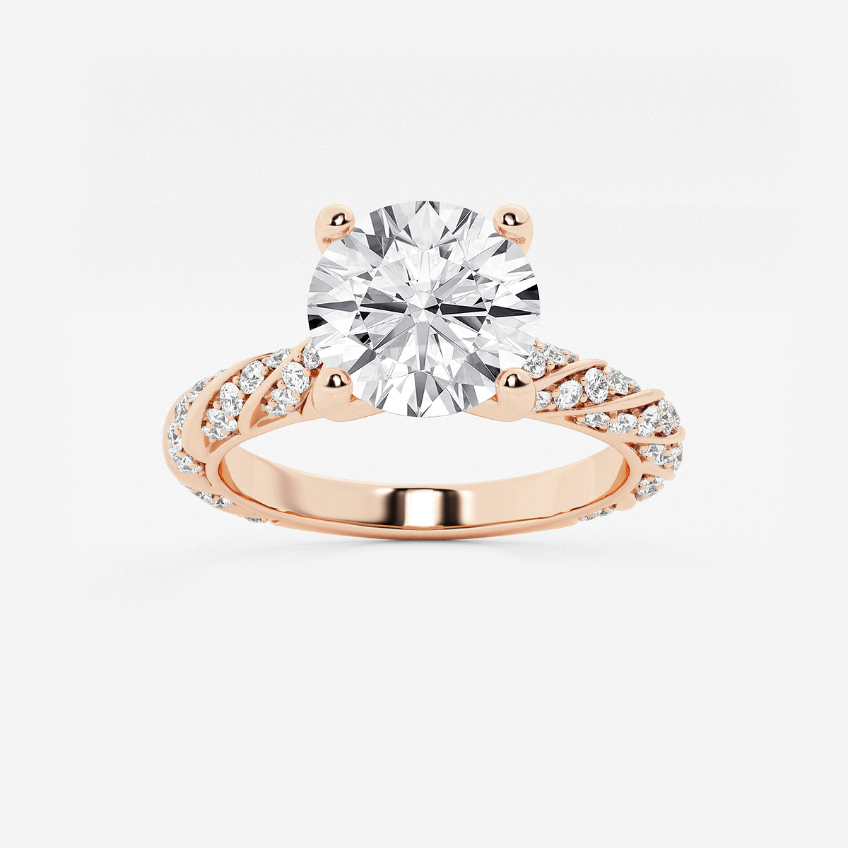 2 ctw Round Lab Grown Diamond Ribbon Engagement Ring