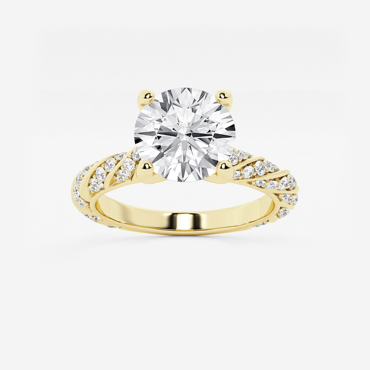 2 ctw Round Lab Grown Diamond Ribbon Engagement Ring