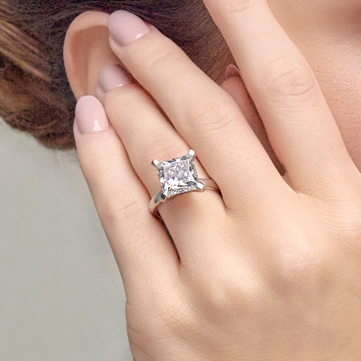 Elan ctw Princess Lab Grown Diamond Classic Solitaire Engagement