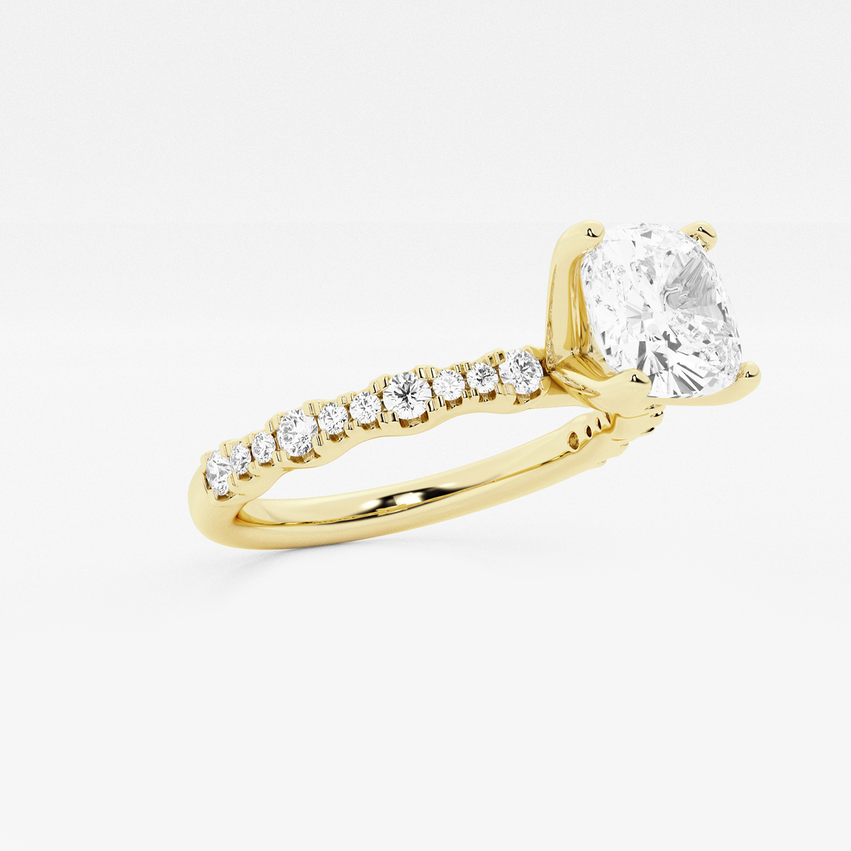Additional Image 1 for  1 7/8 ctw Cushion Lab Grown Diamond Station Engagement Ring