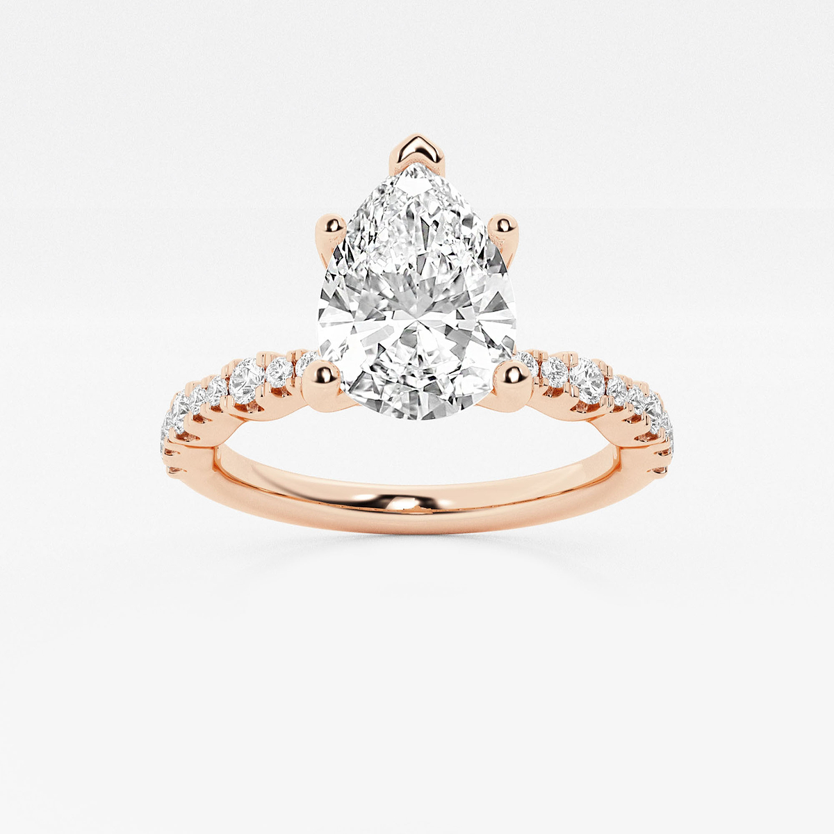 1 7/8 ctw Pear Lab Grown Diamond Station Engagement Ring