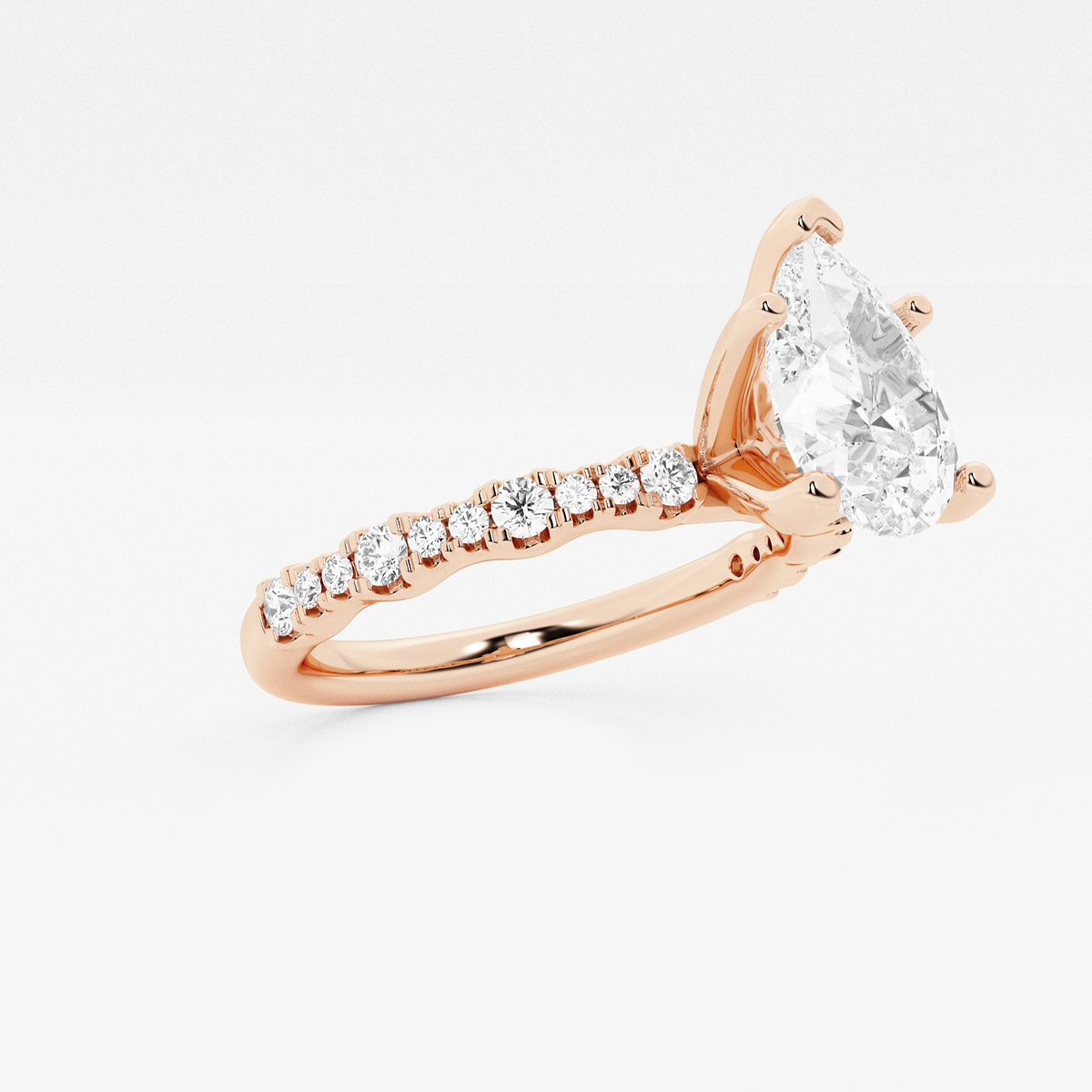 Additional Image 1 for  1 7/8 ctw Pear Lab Grown Diamond Station Engagement Ring