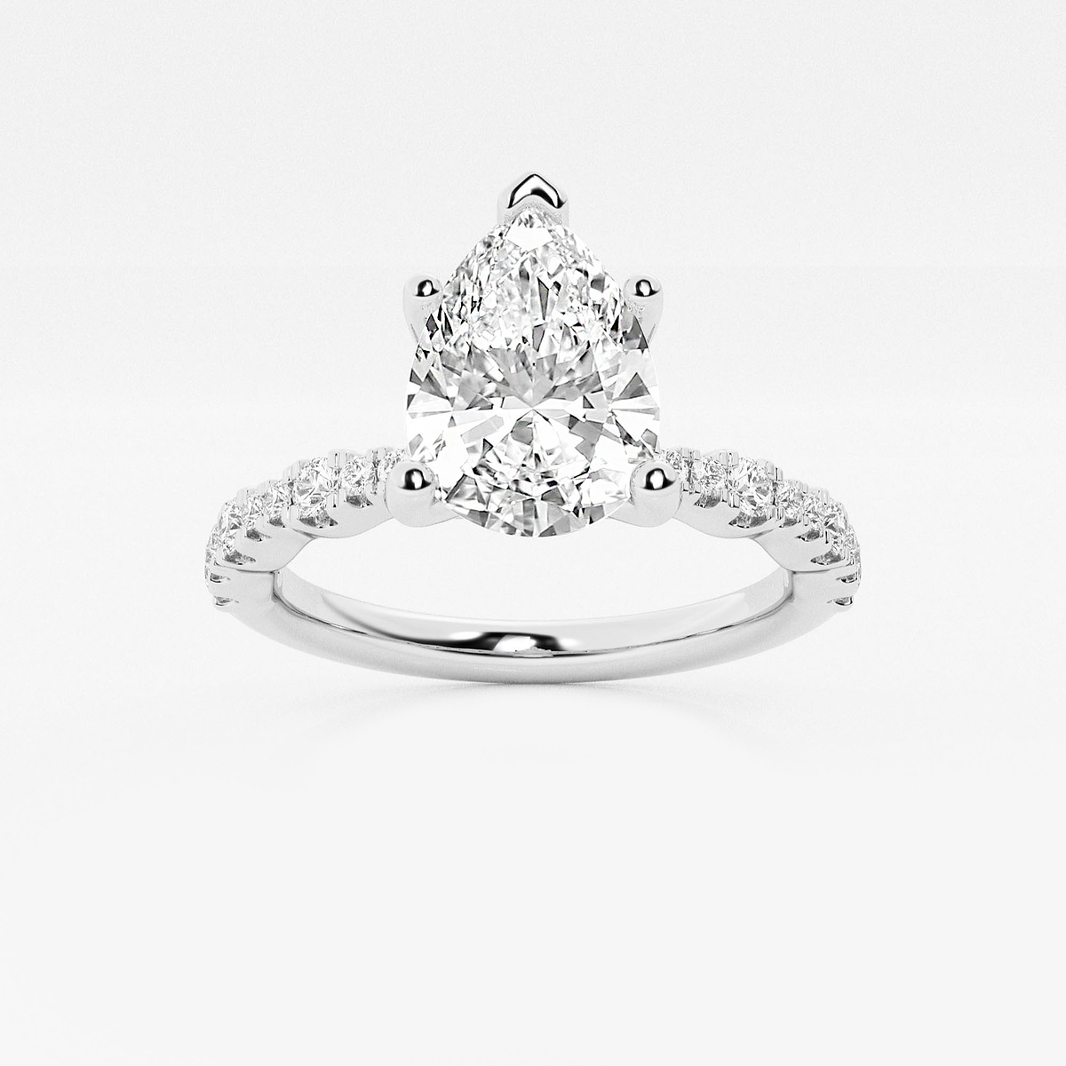 2 1/2 ctw Pear Lab Grown Diamond Station Engagement Ring