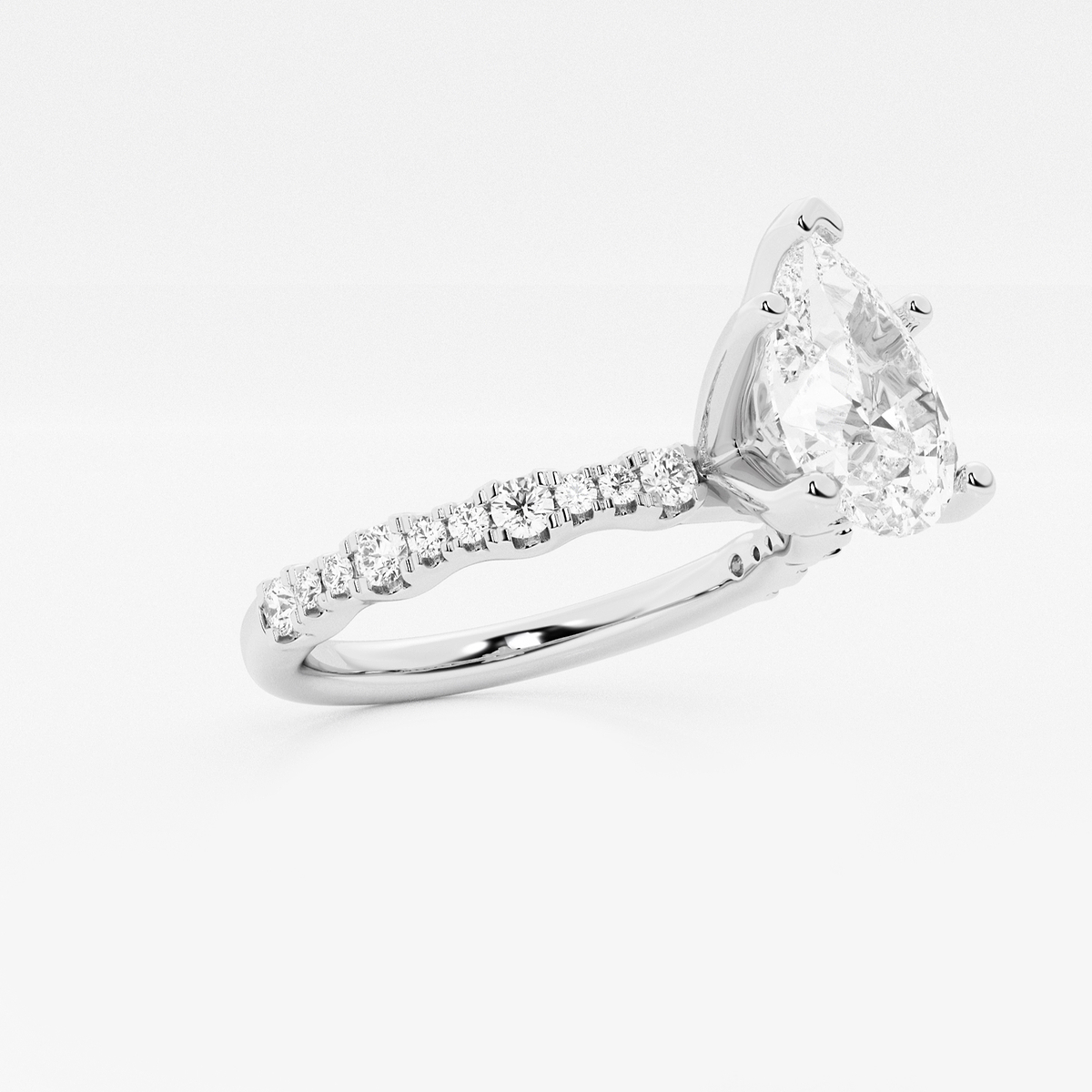 Additional Image 1 for  2 1/2 ctw Pear Lab Grown Diamond Station Engagement Ring