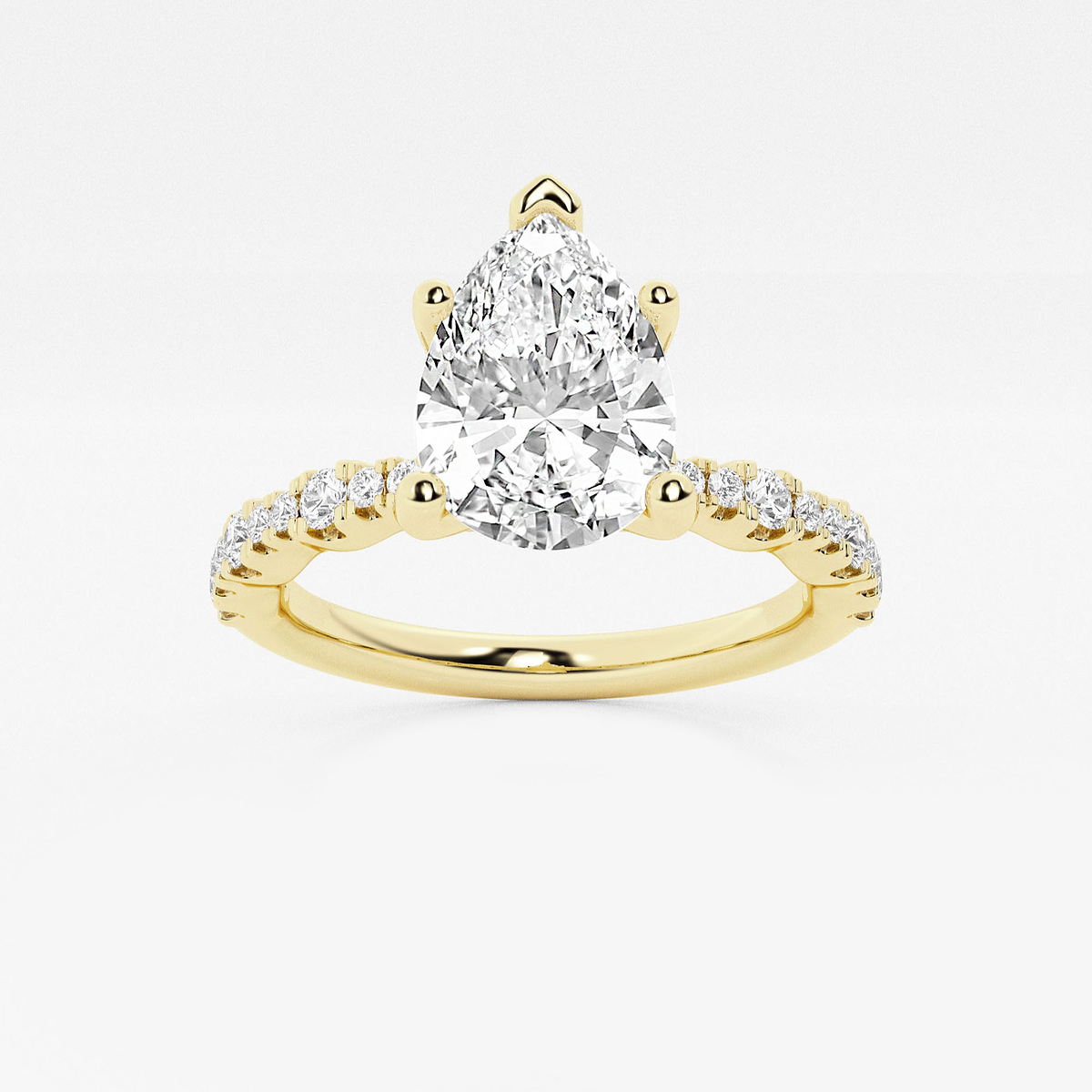 2 1/2 ctw Pear Lab Grown Diamond Station Engagement Ring