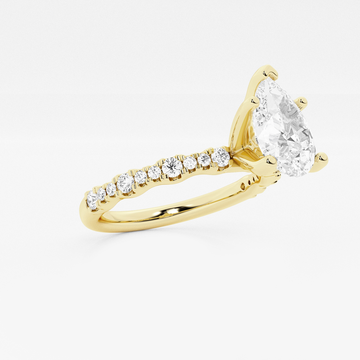 Additional Image 1 for  2 1/2 ctw Pear Lab Grown Diamond Station Engagement Ring
