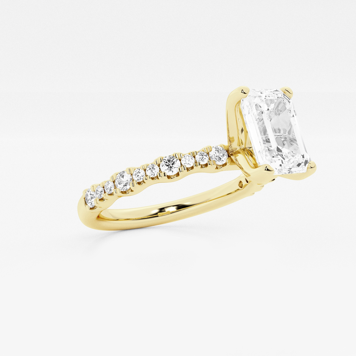 Additional Image 1 for  1 7/8 ctw Emerald Lab Grown Diamond Station Engagement Ring
