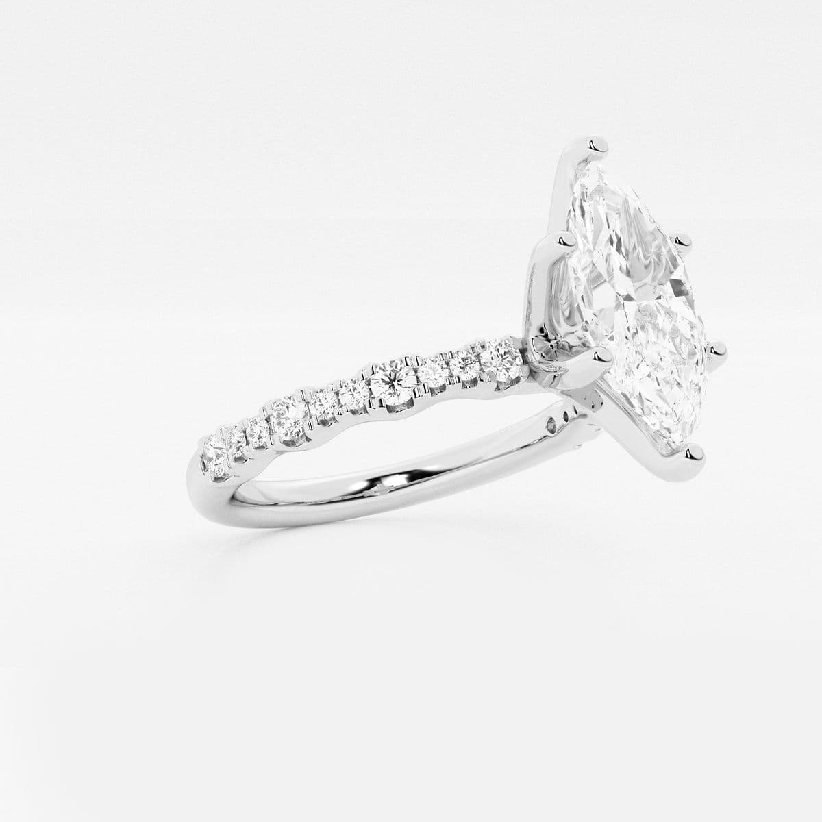 2 1/2 ctw Marquise Lab Grown Diamond Station Engagement Ring 14K White Gold, FG, VS2+