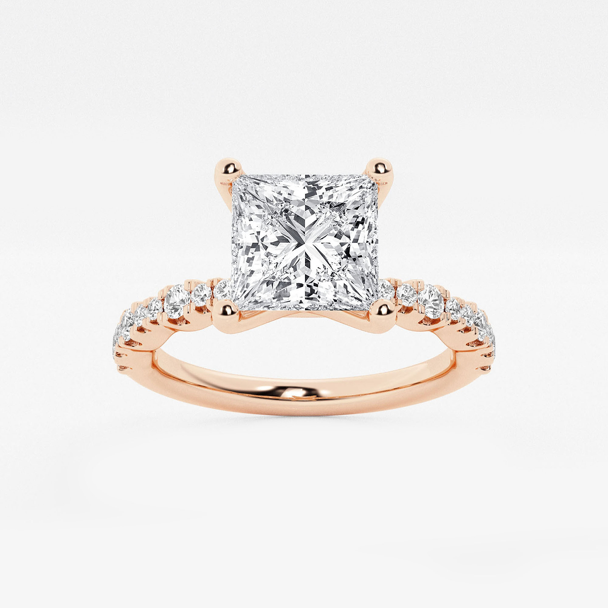 1 7/8 ctw Princess Lab Grown Diamond Station Engagement Ring