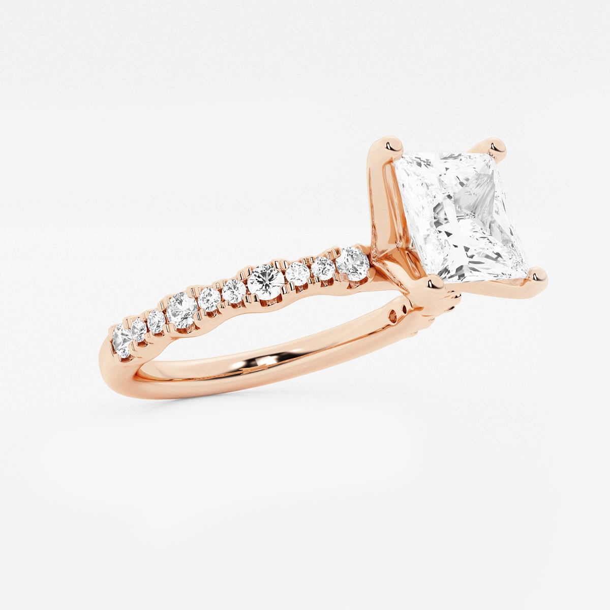 Additional Image 1 for  1 7/8 ctw Princess Lab Grown Diamond Station Engagement Ring