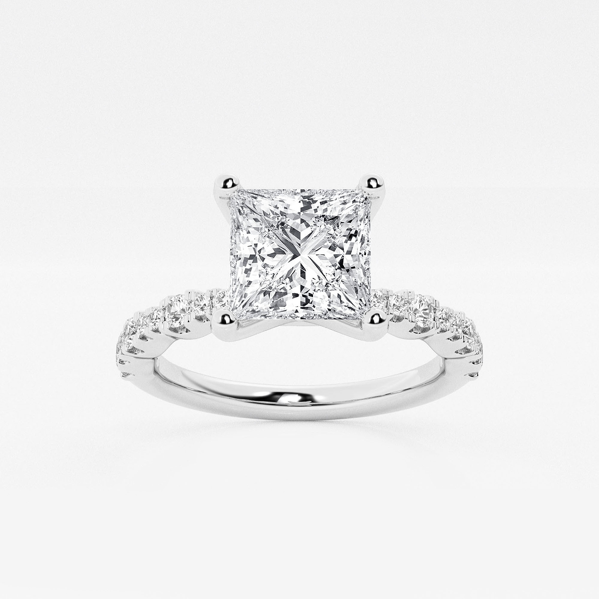 2 1/2 ctw Princess Lab Grown Diamond Station Engagement Ring