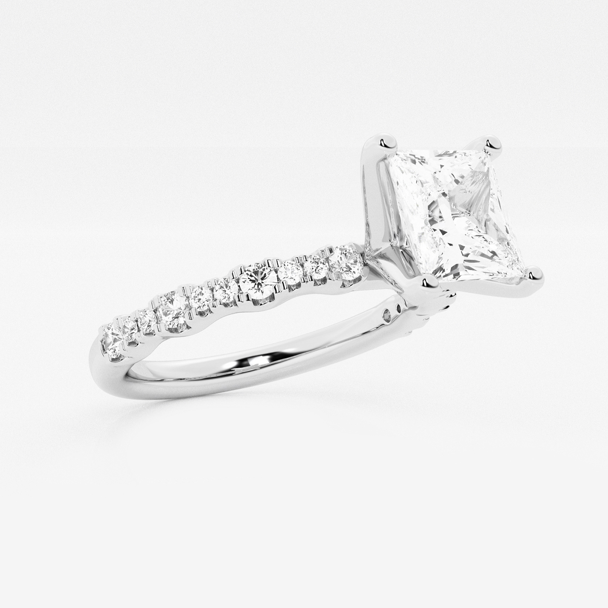 Additional Image 1 for  2 1/2 ctw Princess Lab Grown Diamond Station Engagement Ring
