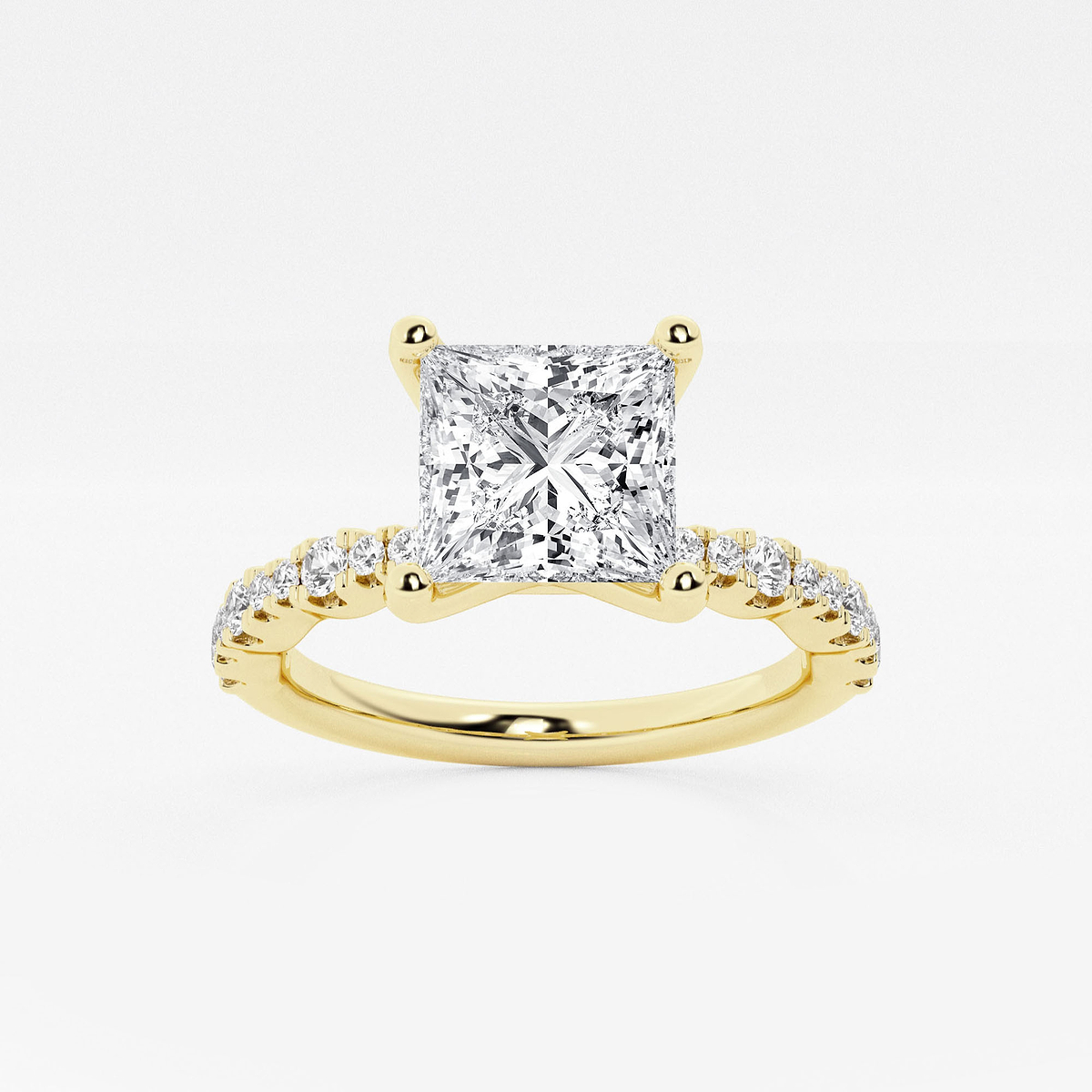 2 1/2 ctw Princess Lab Grown Diamond Station Engagement Ring