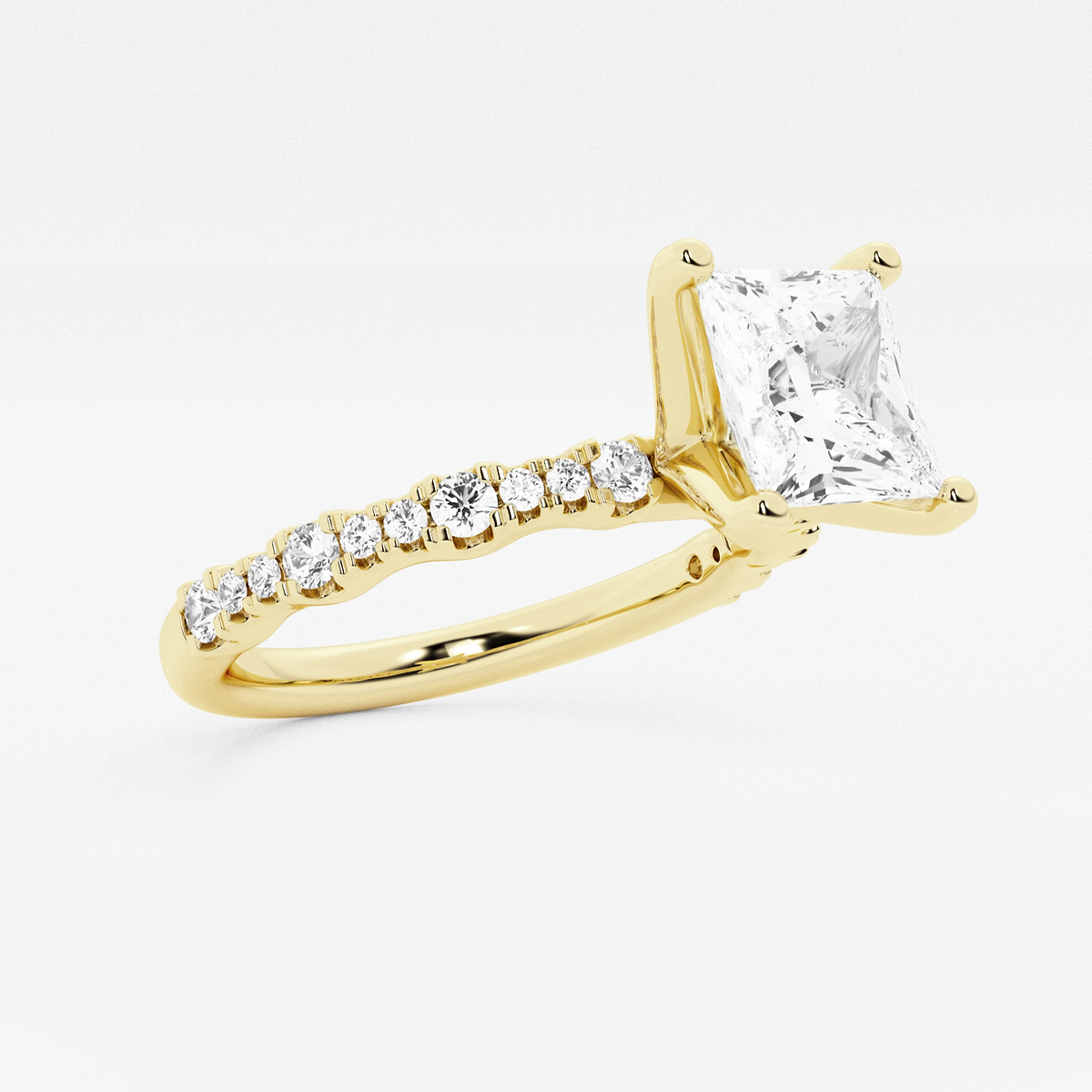 Additional Image 1 for  2 1/2 ctw Princess Lab Grown Diamond Station Engagement Ring