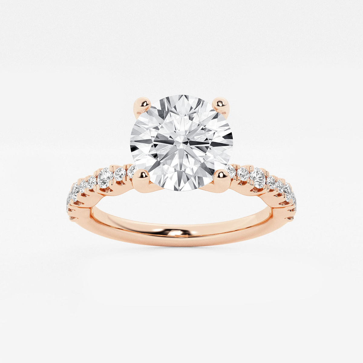 2 1/2 ctw Round Lab Grown Diamond Station Engagement Ring
