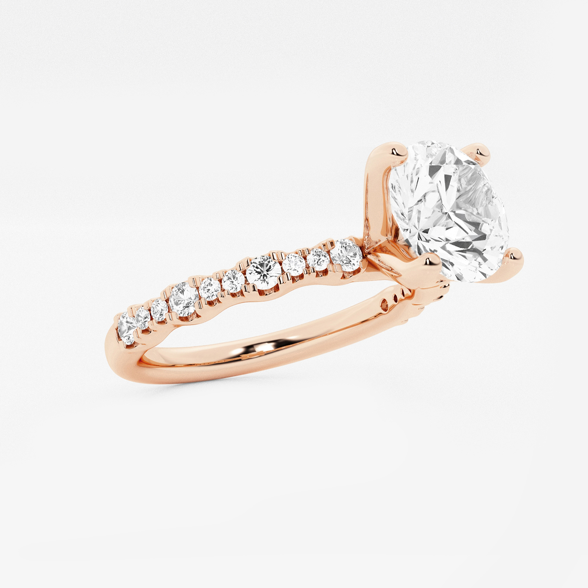 Additional Image 1 for  2 1/2 ctw Round Lab Grown Diamond Station Engagement Ring