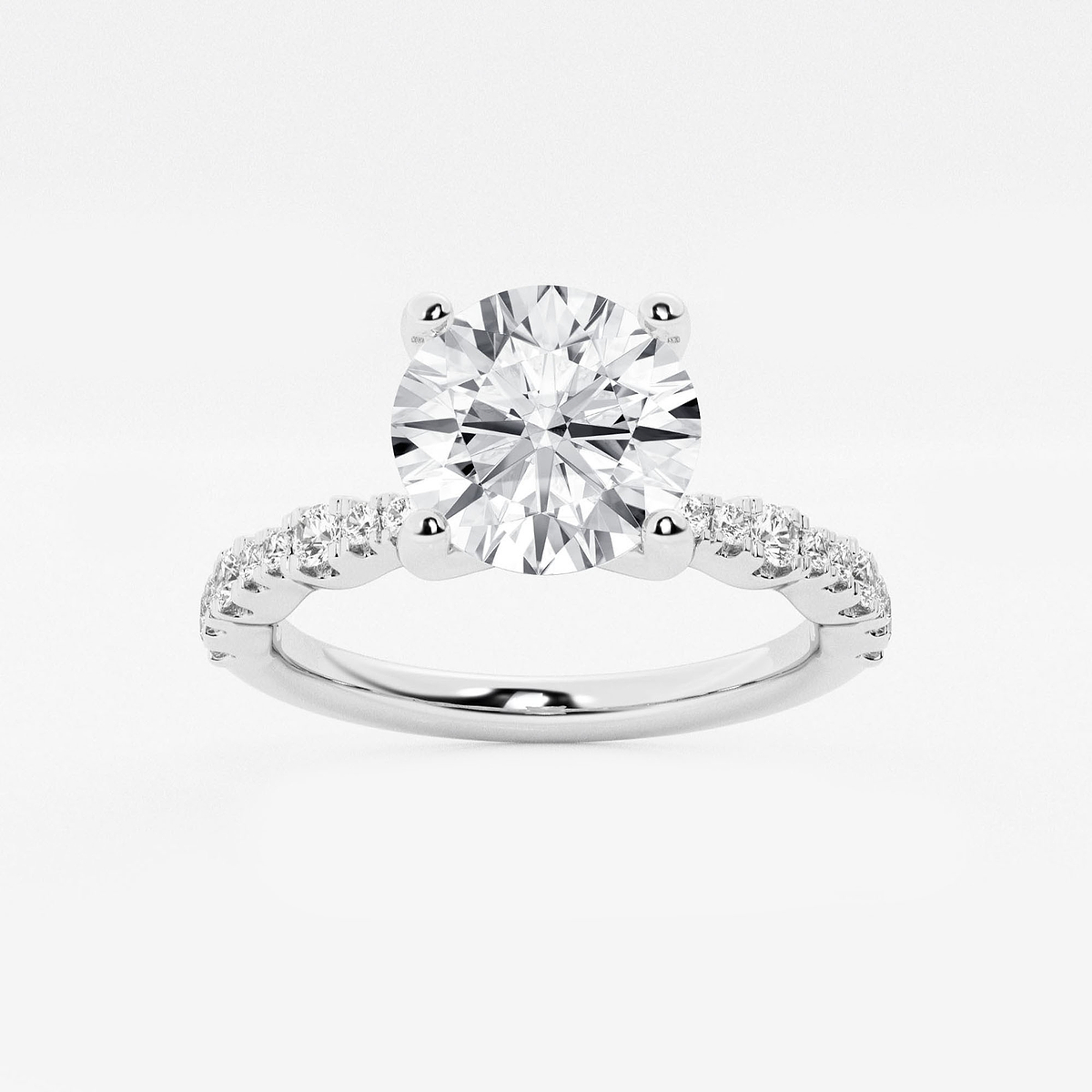 2 1/2 ctw Round Lab Grown Diamond Station Engagement Ring
