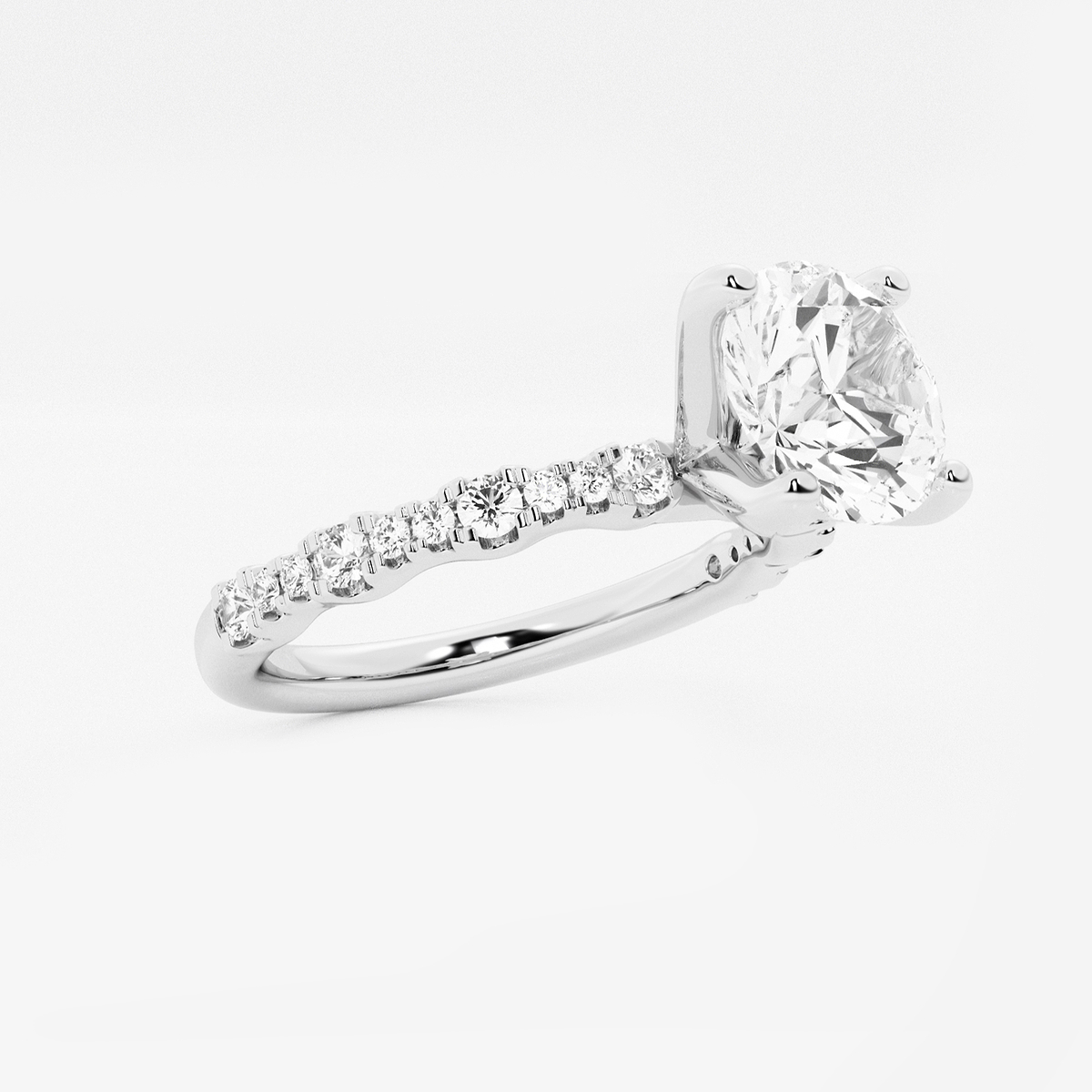 Additional Image 1 for  2 1/2 ctw Round Lab Grown Diamond Station Engagement Ring