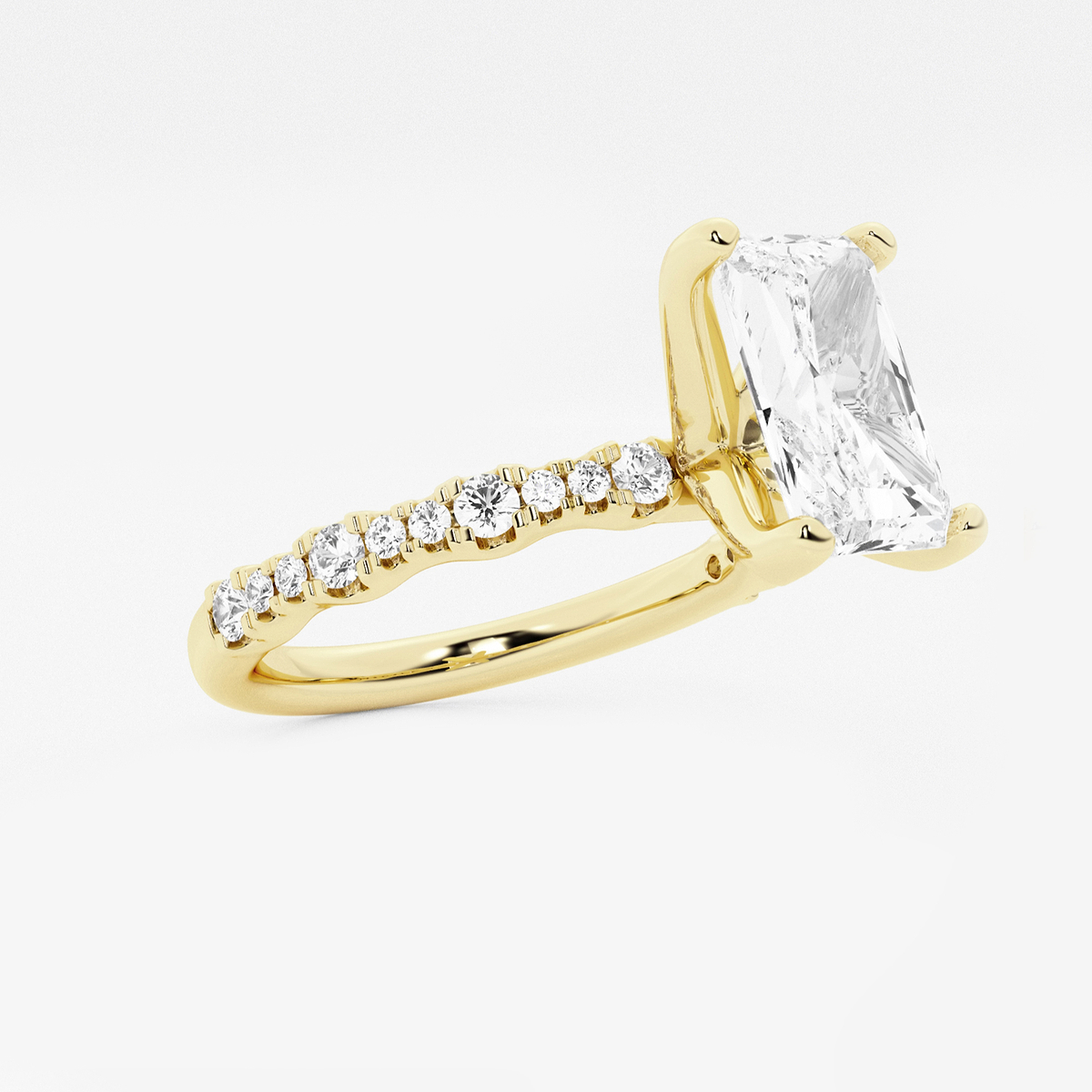 Additional Image 1 for  1 7/8 ctw Radiant Lab Grown Diamond Station Engagement Ring