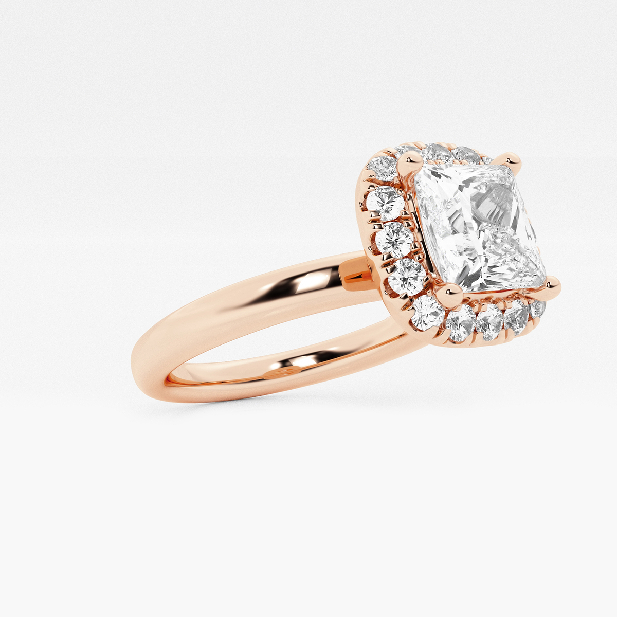 Additional Image 1 for  1 3/4 ctw Princess Lab Grown Diamond Classic Solitaire Halo Engagement Ring