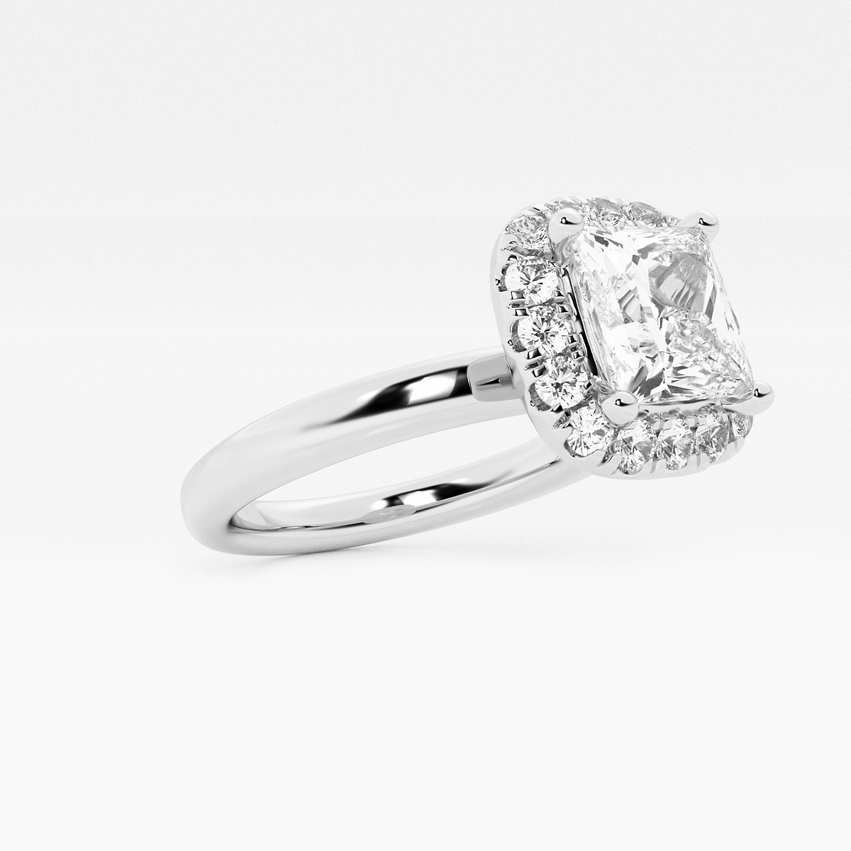 Additional Image 1 for  2 1/4 ctw Princess Lab Grown Diamond Classic Solitaire Halo Engagement Ring