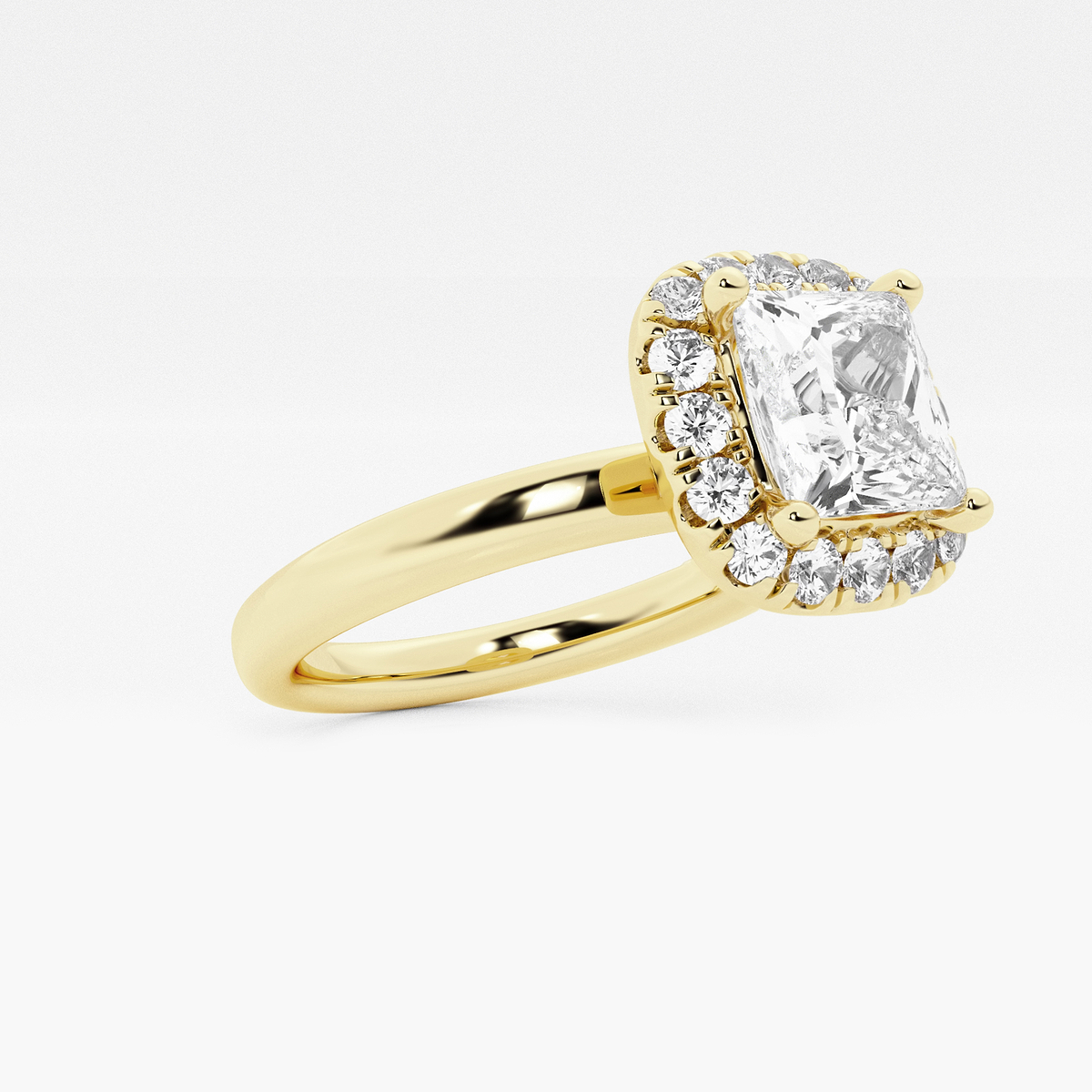 Additional Image 1 for  2 1/4 ctw Princess Lab Grown Diamond Classic Solitaire Halo Engagement Ring