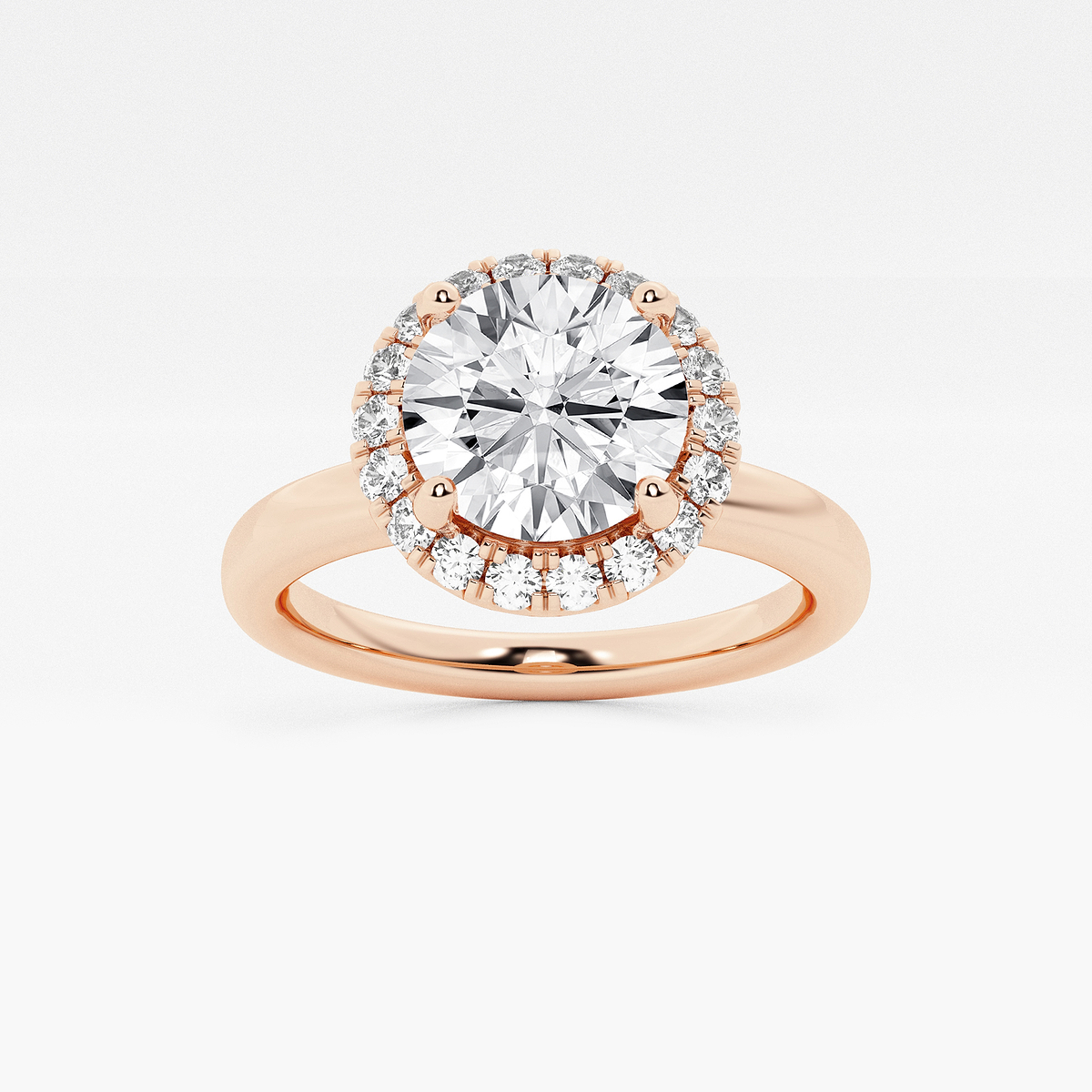 1 3/4 ctw Round Lab Grown Diamond Classic Solitaire Halo Engagement Ring