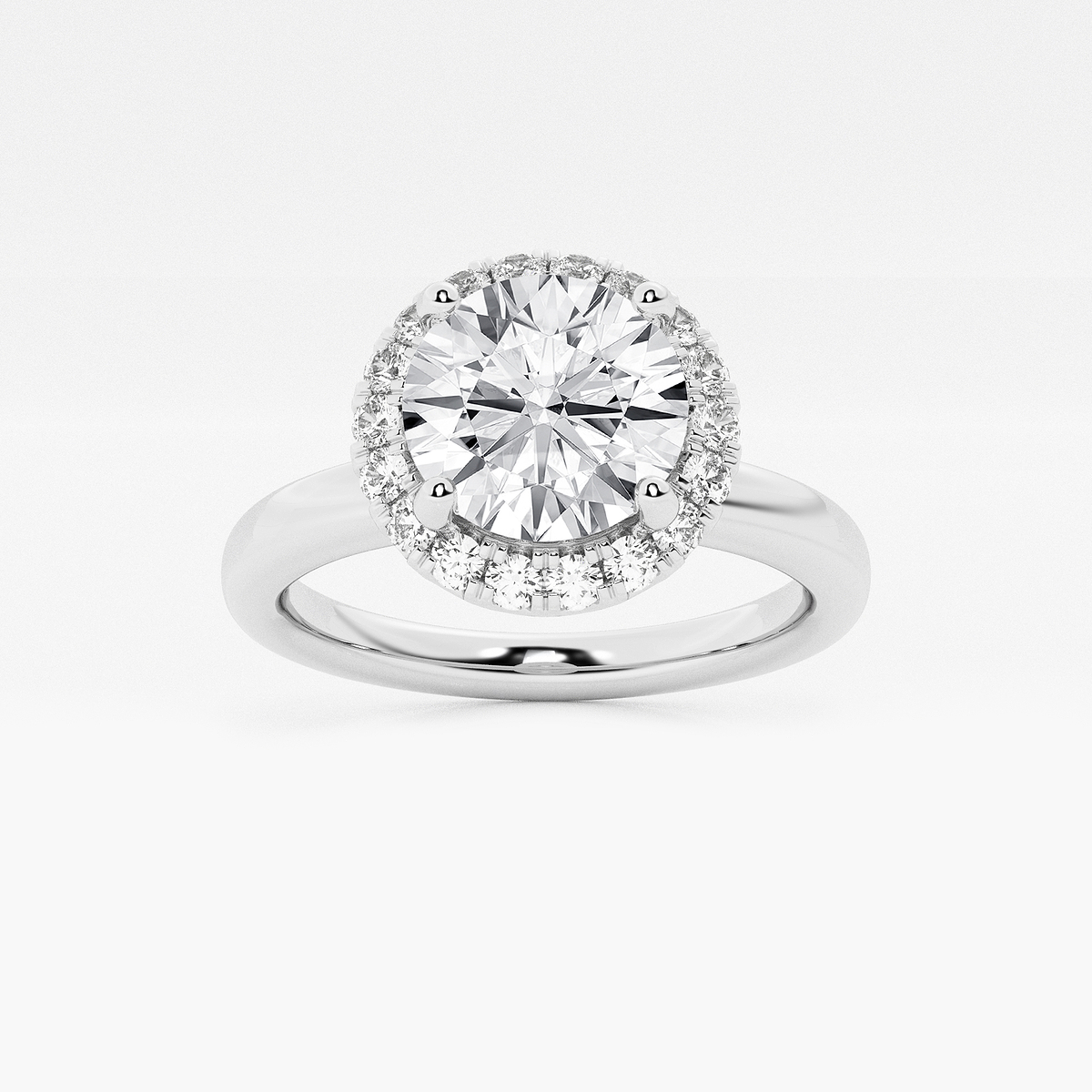 1 3/4 ctw Round Lab Grown Diamond Classic Solitaire Halo Engagement Ring
