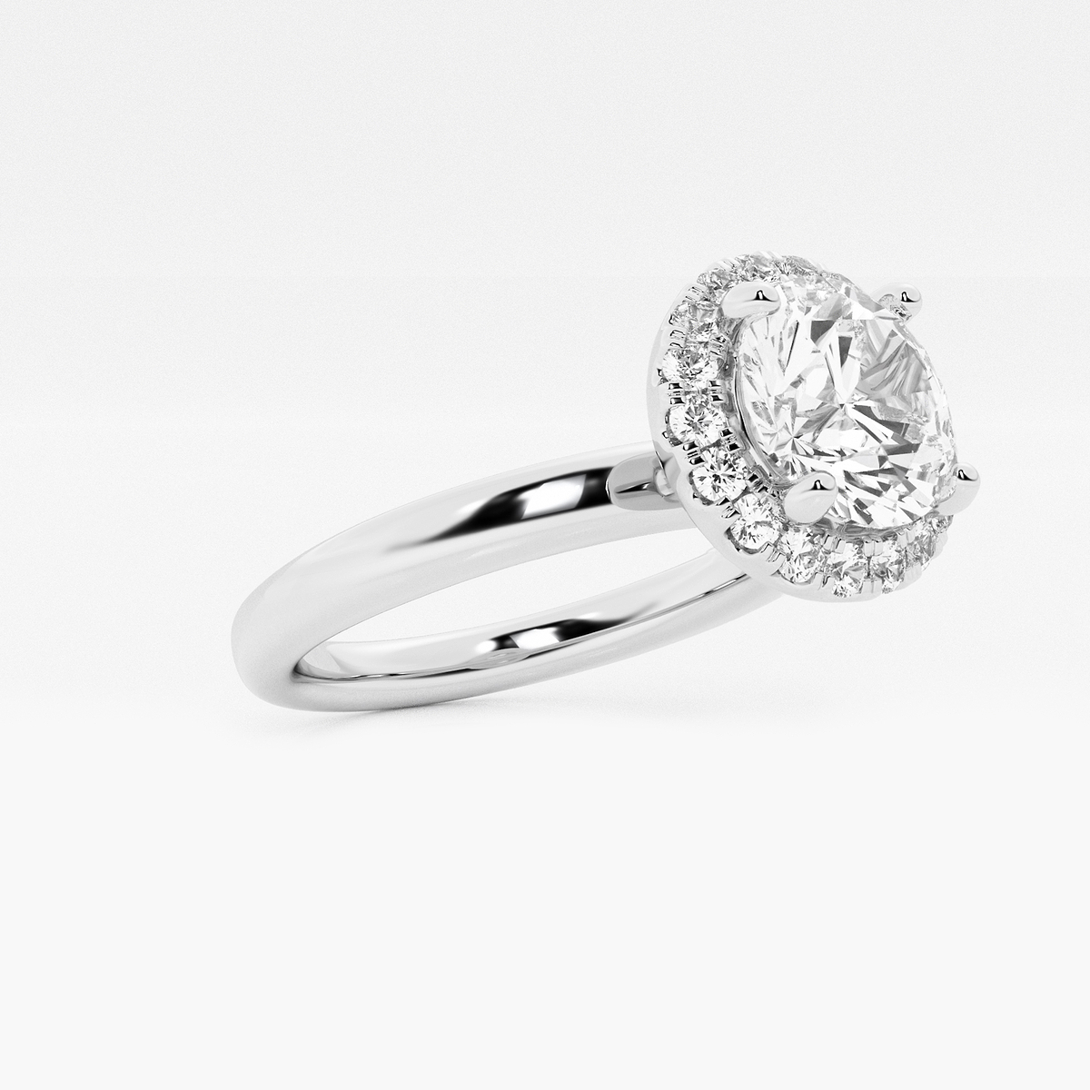 Additional Image 1 for  1 3/4 ctw Round Lab Grown Diamond Classic Solitaire Halo Engagement Ring