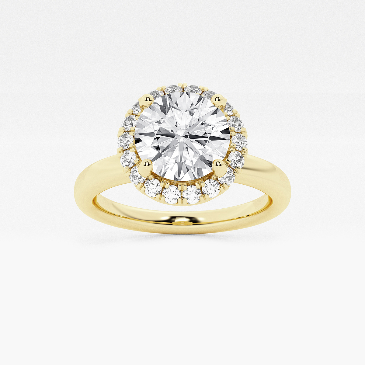 2 1/4 ctw Round Lab Grown Diamond Classic Solitaire Halo Engagement Ring